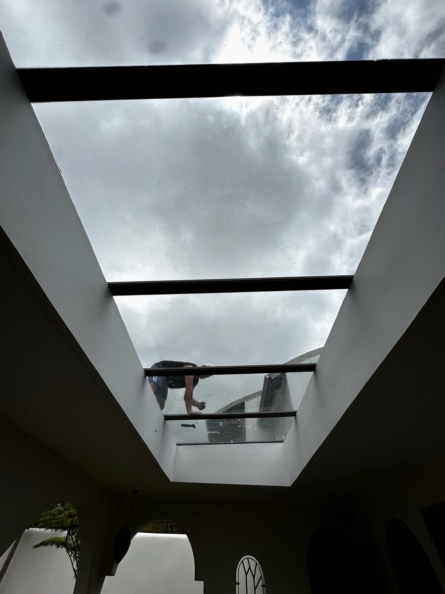 Intervention sur verrière en hauteur